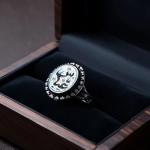 انگشتر نقره باسنگ عقیق مشکی کد 1395
