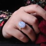 انگشتر عقیق سوسنی حکاکی حسبی الله زنانه کد 1377