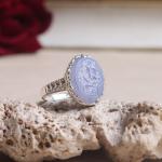 انگشتر عقیق سوسنی حکاکی یارقیه زنانه کد 1370