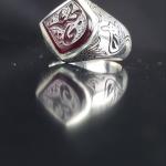 انگشتر نقطه باسنگ عقیق مشکی حکاکی یافاطمه کد 1717