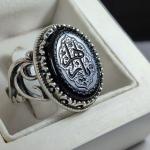 انگشتر عقیق مشکی مردانه حکاکی یا زهرا (س)؛ نگینی از جنس ارادت و اصالت کد 5205